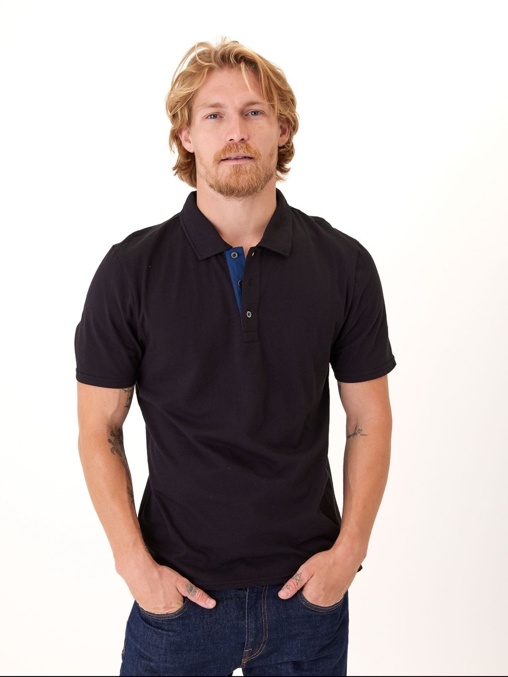 New Threads 4 thought Ashton classic jersey polo blck